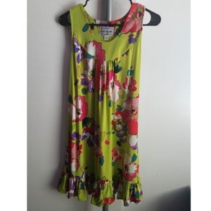 Lime Floral Midi Dress